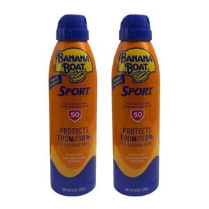 Banana Boat Sport SPF‎ 50+ 6 oz Ultra Sunscreen Spray  Lot of 2 Exp 10/27